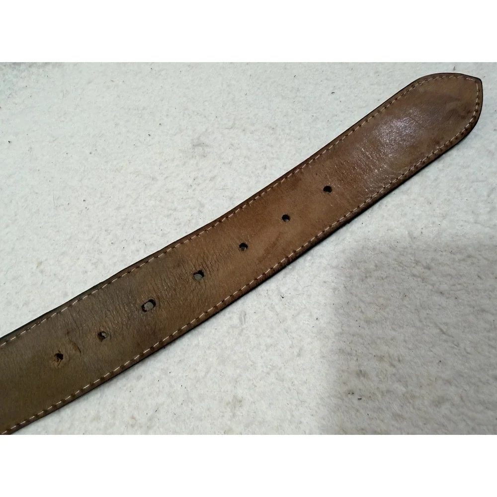 Links Kings Leather Belt Mens‎ 46 52 Brown Handcrafted Italian Western Heritage